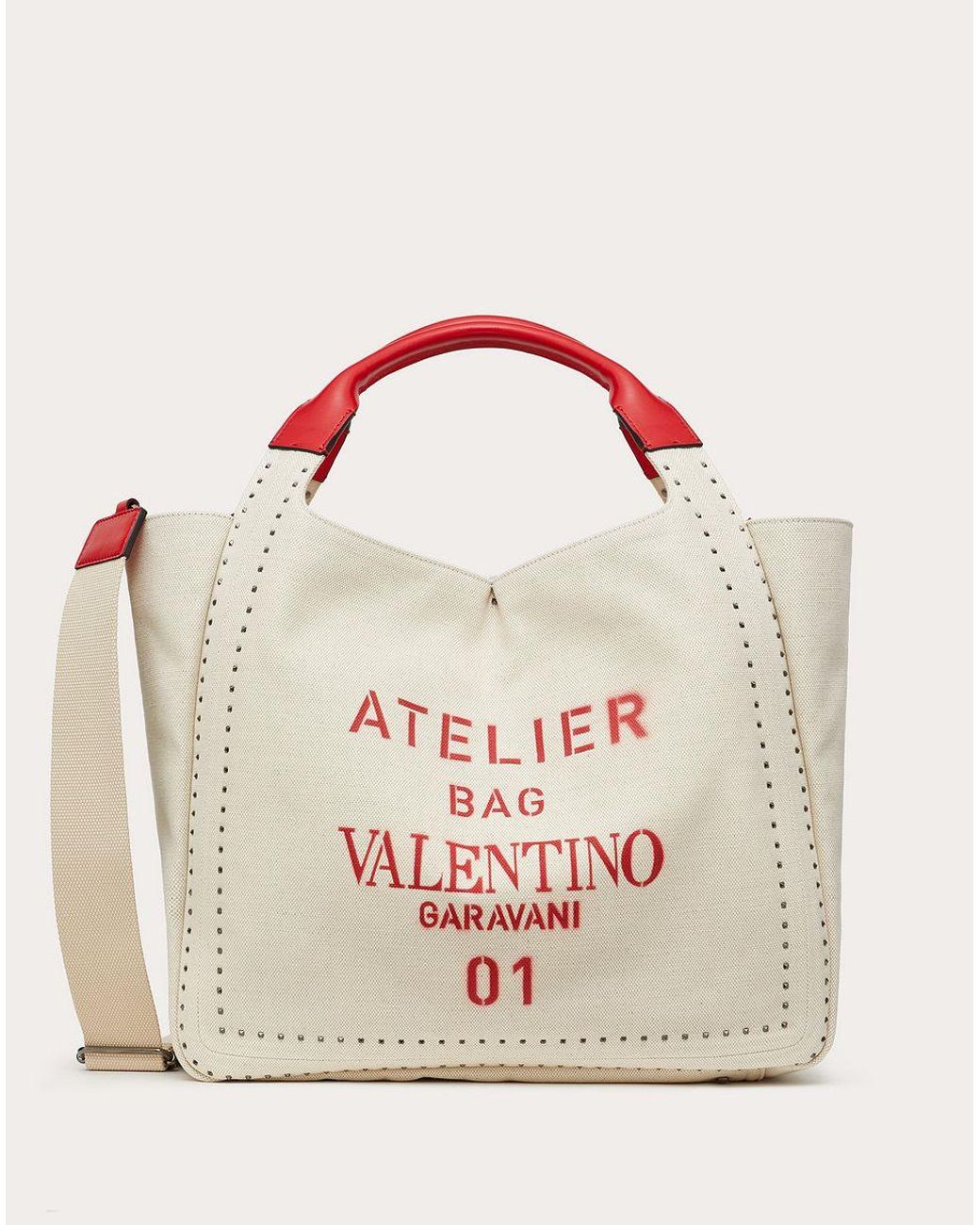 Valentino Garavani Large Atelier Bag 01 Metal Stitch Edition Tote in  Natural | Lyst