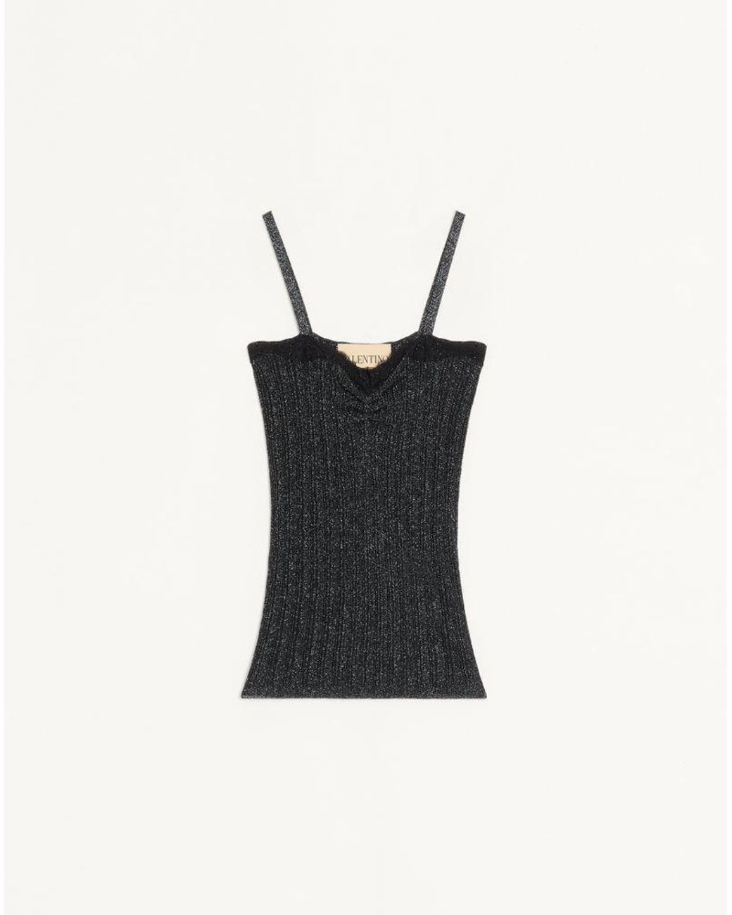 Valentino Black Lurex Knit Top