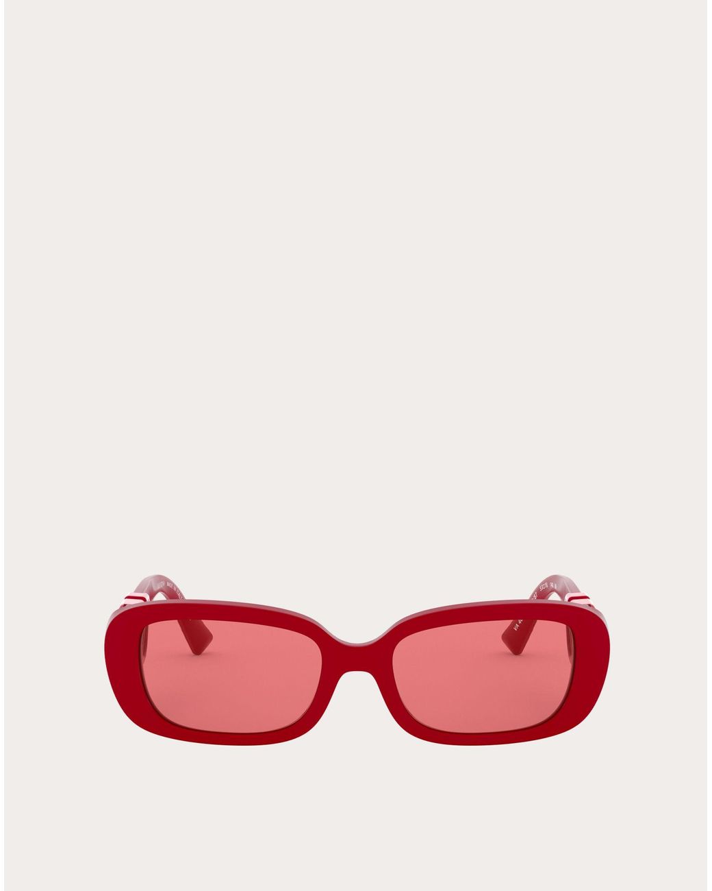 Valentino Oval Acetate Frame With Vlogo Signature in Red | Lyst