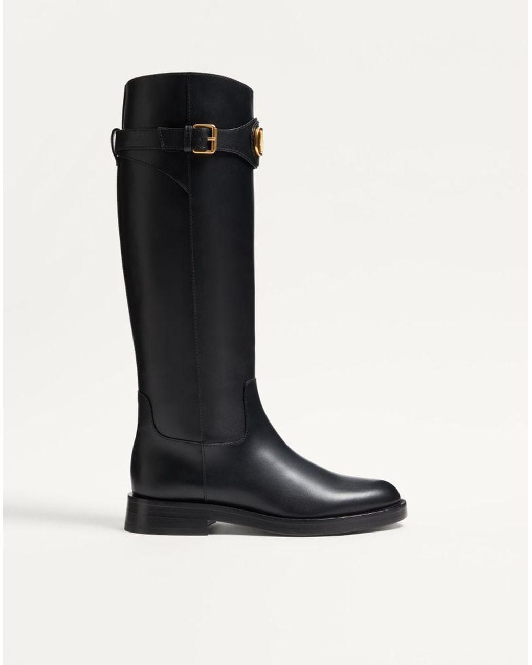 Valentino Garavani Black Vlogo Signature Calfskin Boot 30Mm 35