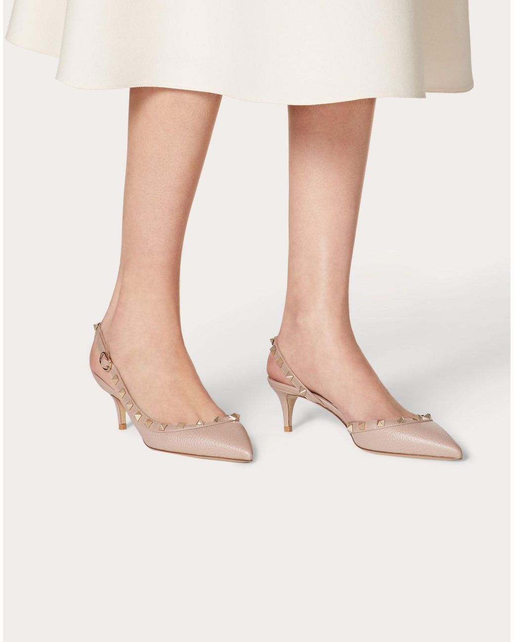 valentino rockstud 50 leather slingback pump