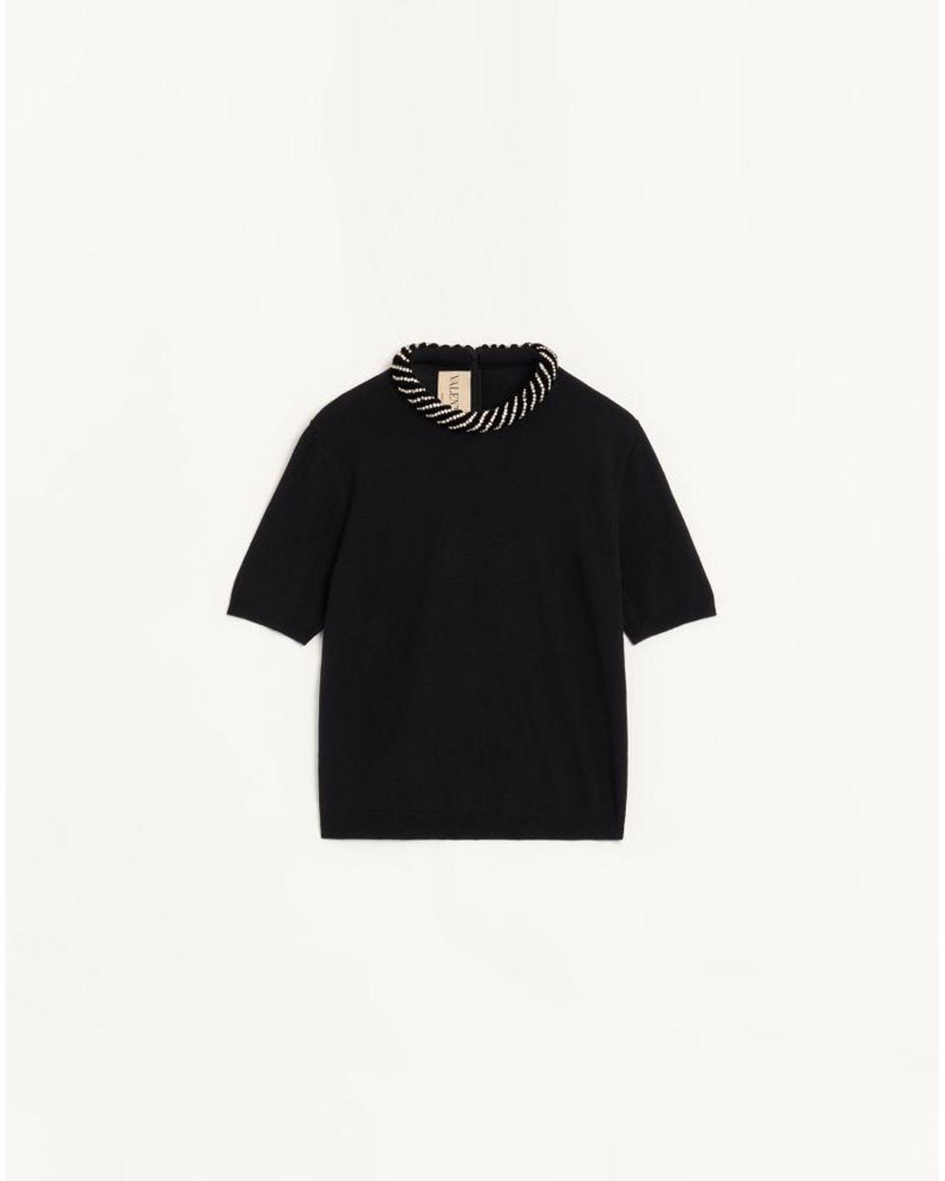 Valentino Black Embroidered Wool Jumper