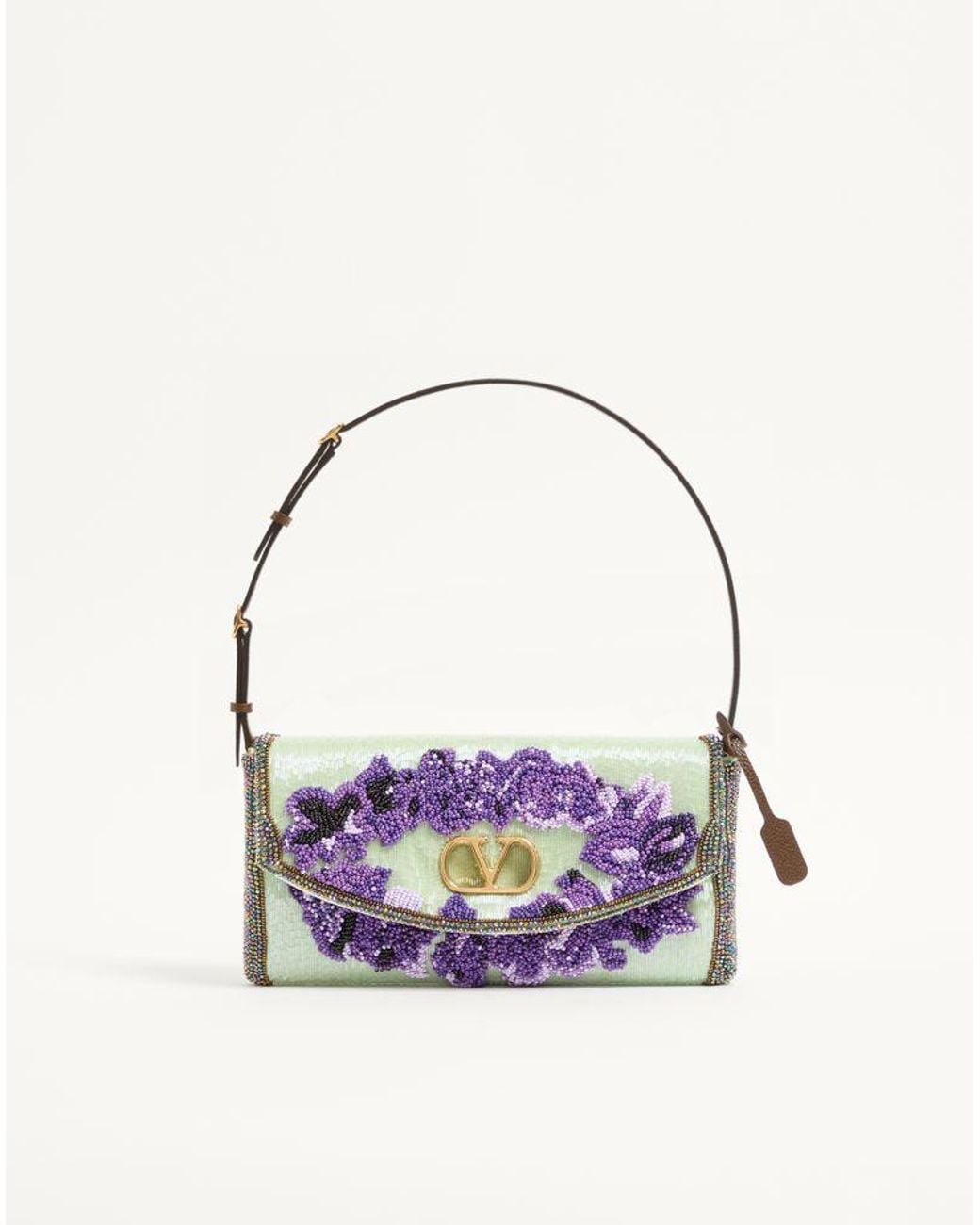 Valentino Garavani Blue Devain Small Embroidered Shoulder Bag