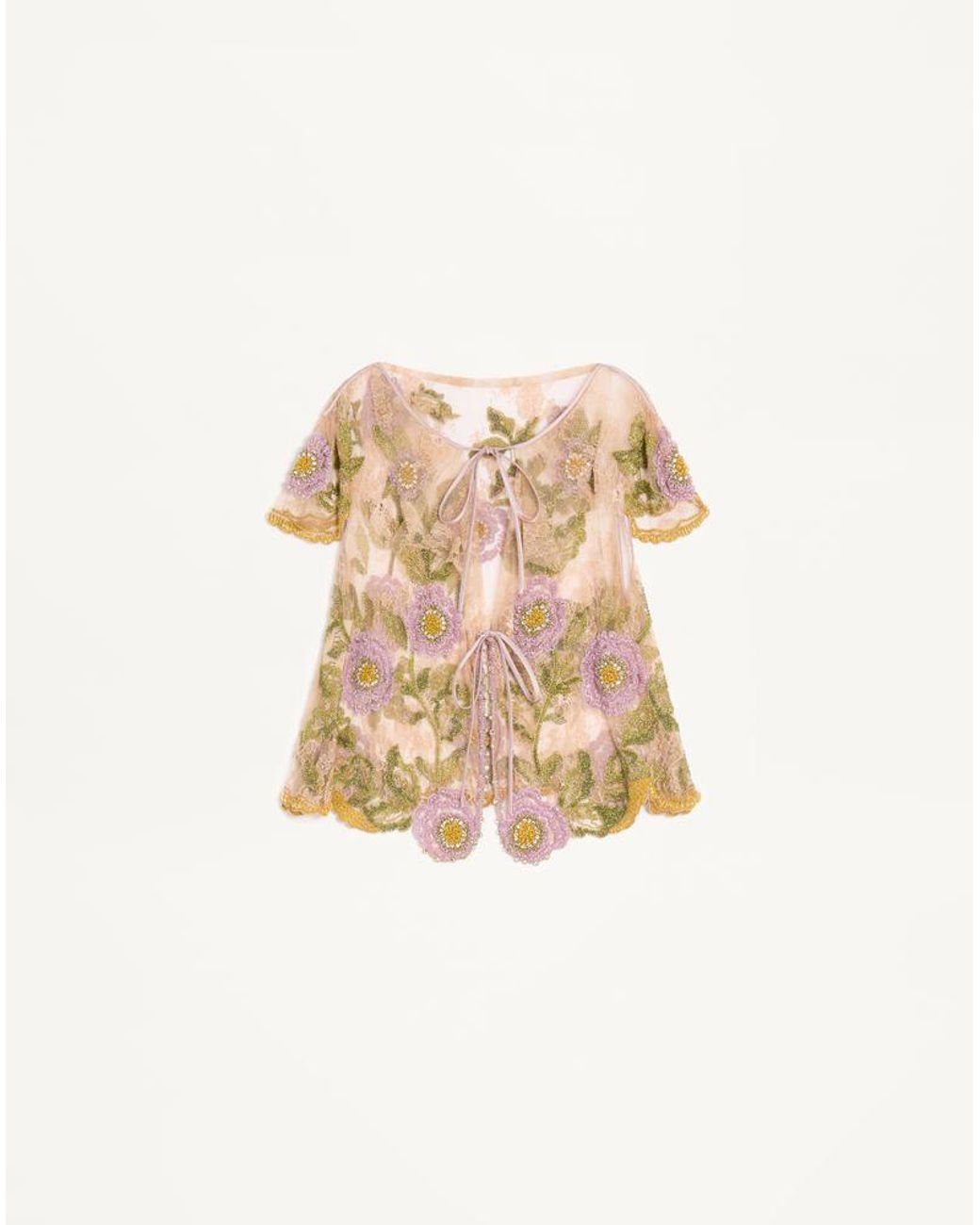 Valentino White Embroidered Lace Shirt