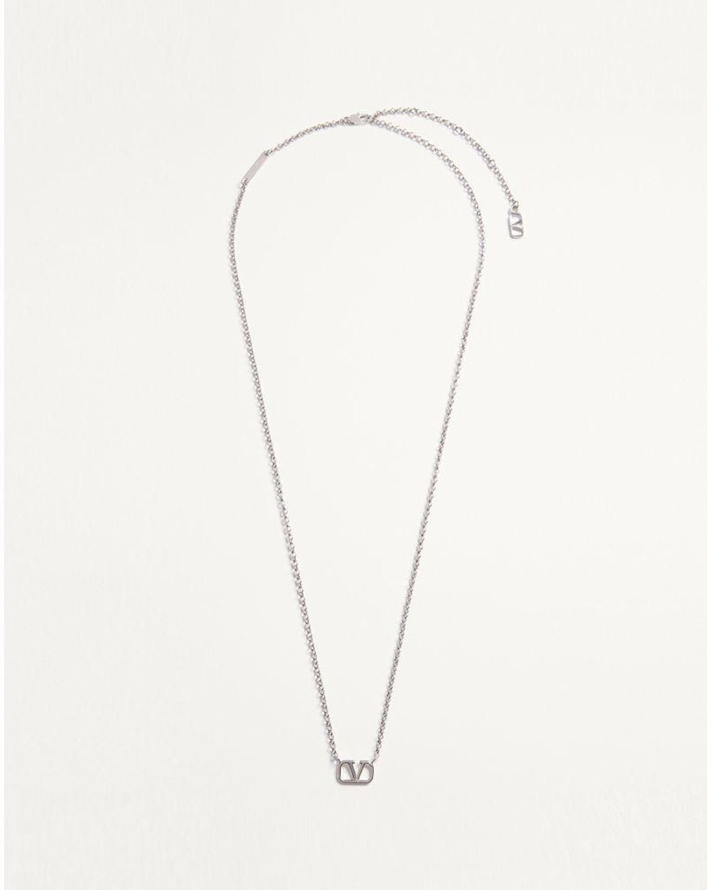 Valentino Garavani Halskette Vlogo Signature Aus Metall Mann in Natural für Herren