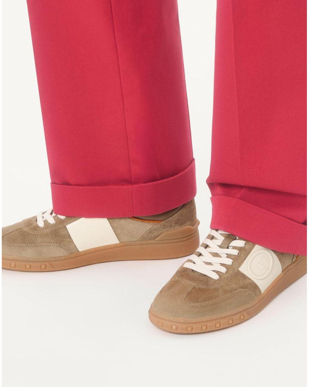 Baskets Basses Upvillage En Croûte De Cuir Et Cuir Nappa De Veau Homme Valentino Garavani pour homme en coloris Natural