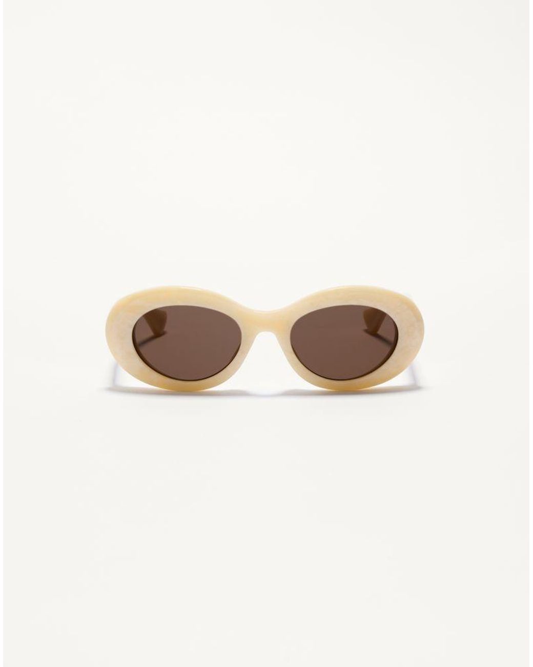 Valentino Natural Oval Acetate Eyewear