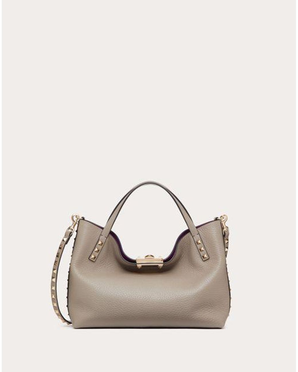 Rockstud grainy calfskin handbag sale
