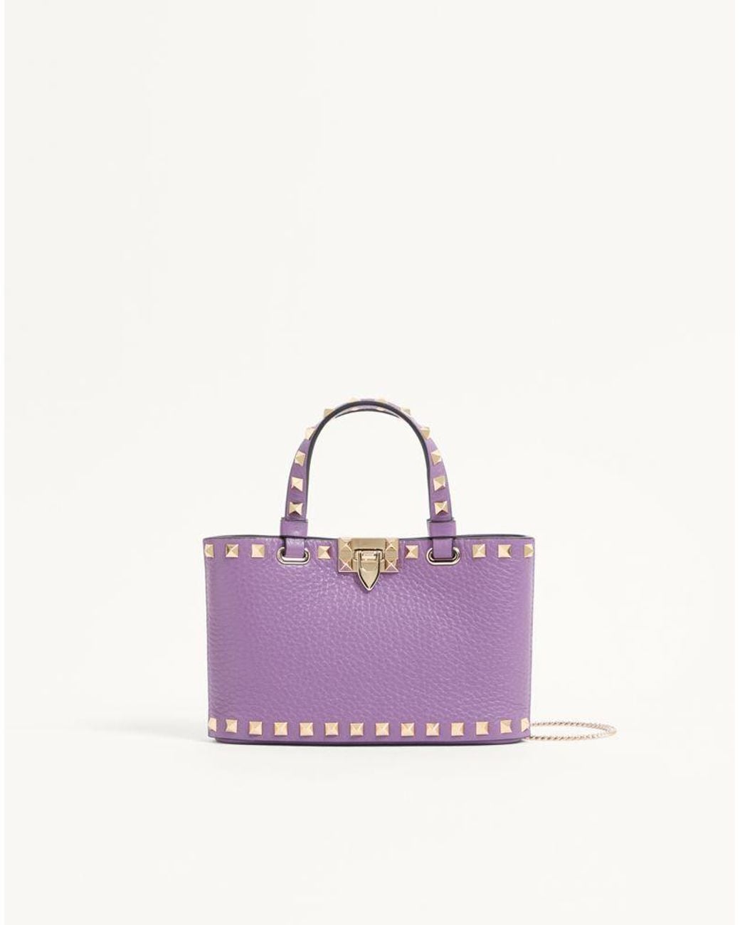 Valentino Garavani Purple Rockstud Mini Shopping Bag