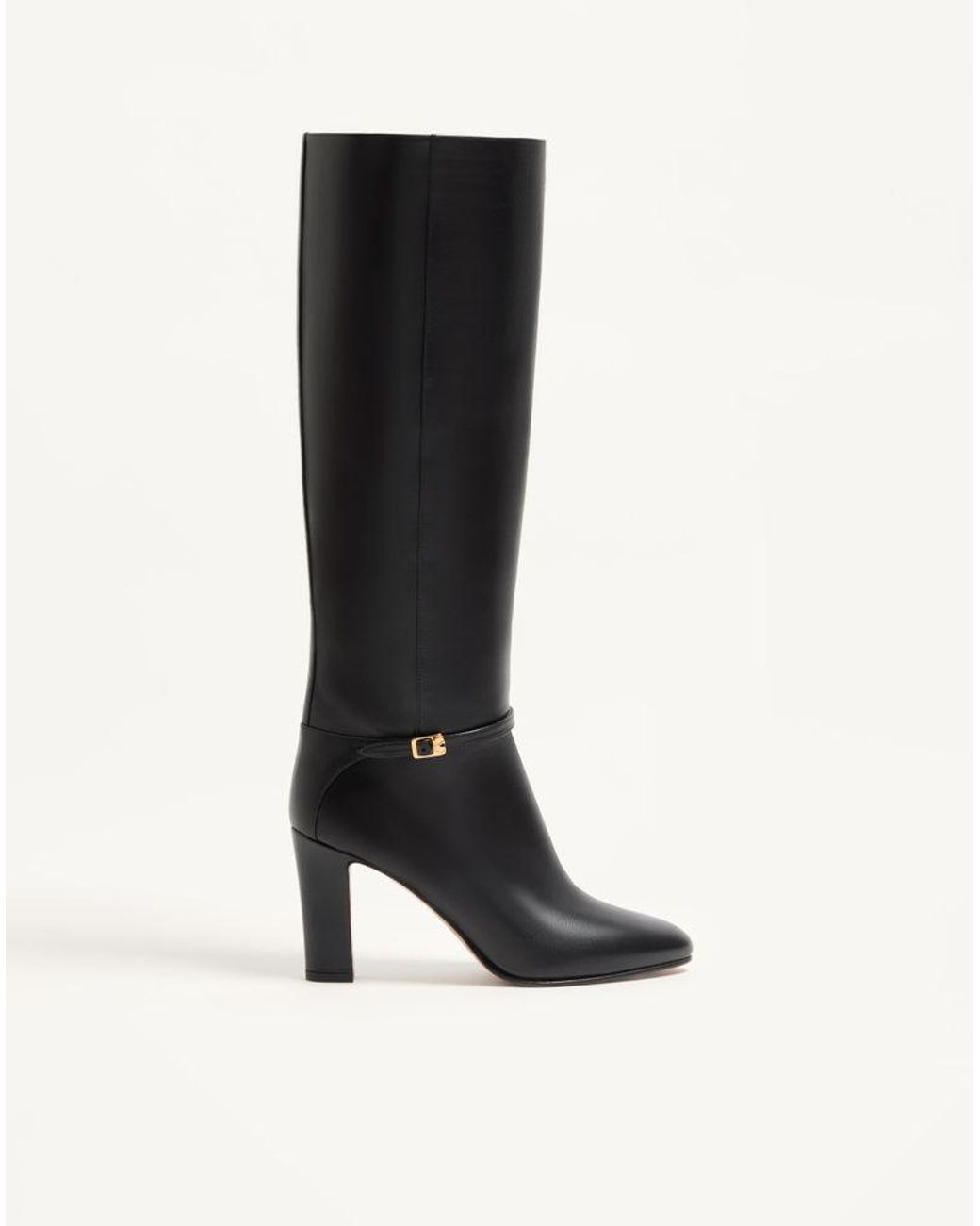 Valentino Garavani Black Pattie Calfskin Boot 100Mm