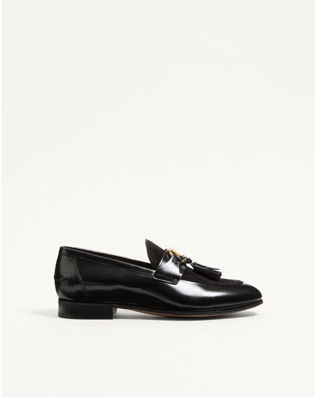 Valentino Garavani White Vaniteux Calfskin And Split Leather Loafer 40.5 for men