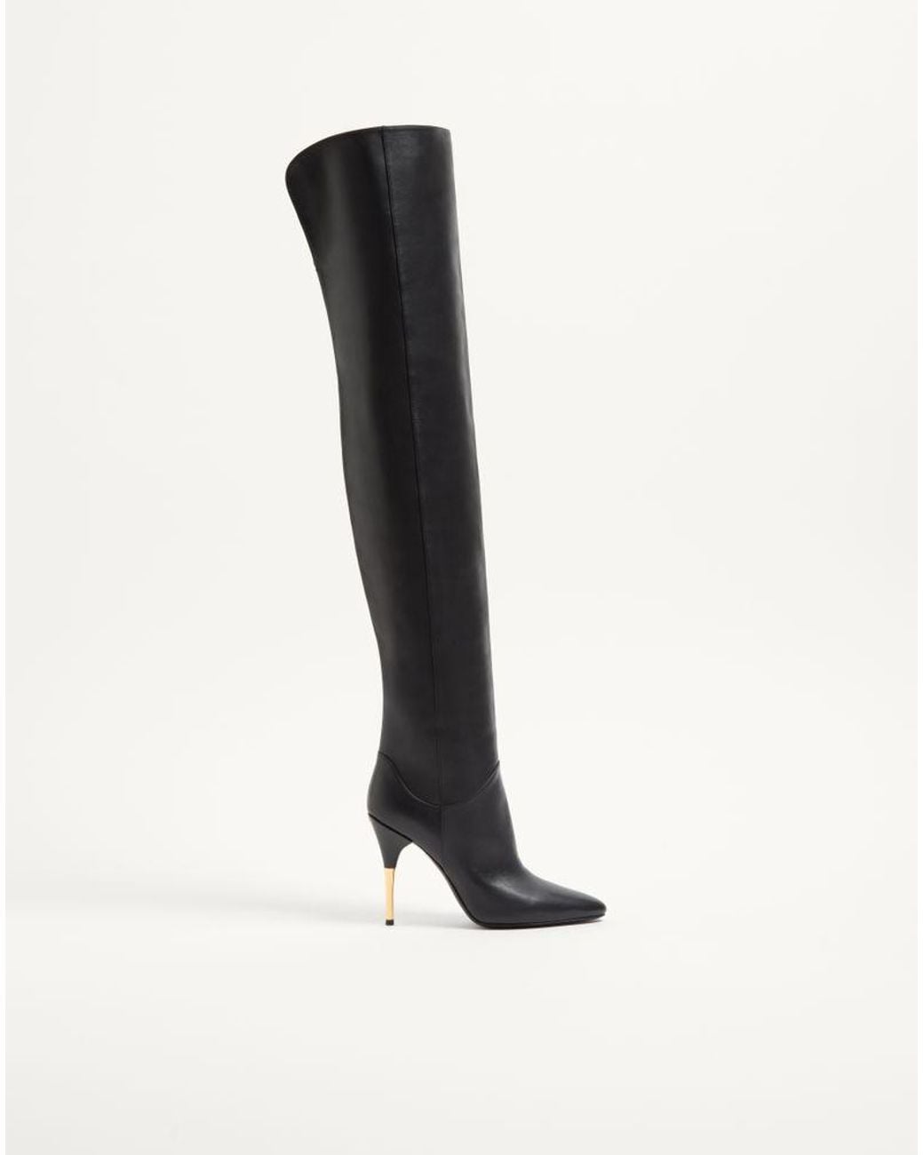 Valentino Garavani White Over-The-Knee Calfskin Boot 105Mm