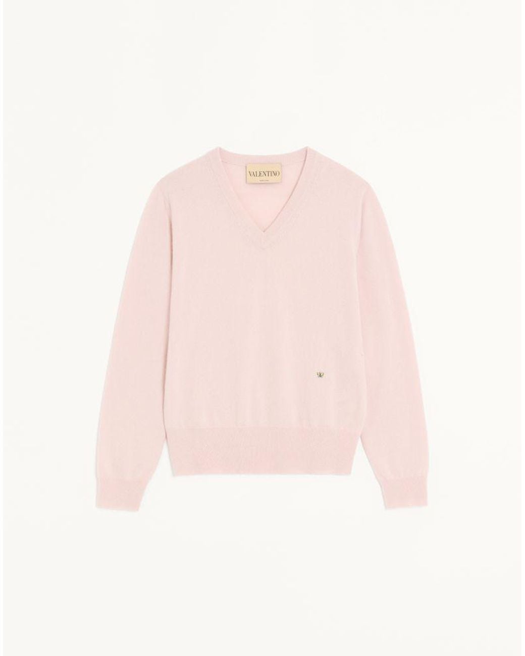 Valentino Pink Cashmere Jumper With Butterfly Embroidery for men