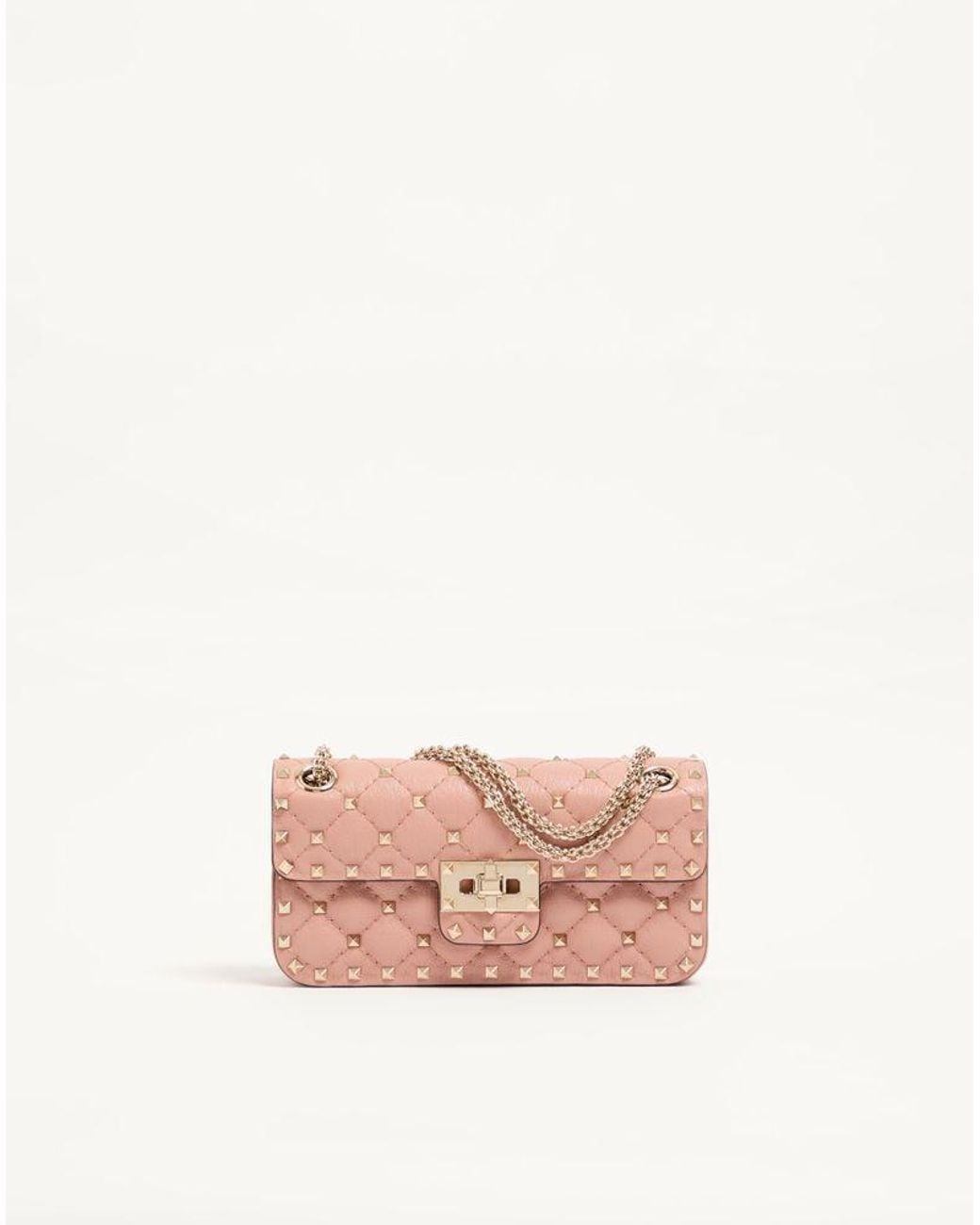 Valentino Garavani Pink Rockstud Spike Small Shoulder Bag
