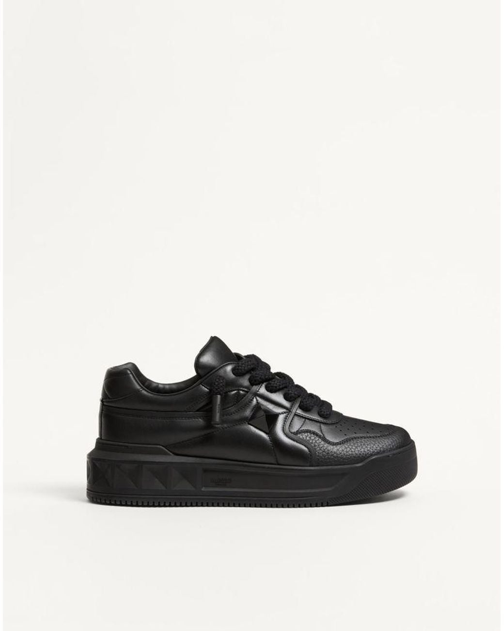 Valentino Garavani Black One Stud Xl Nappa Leather Low-top Sneaker for men