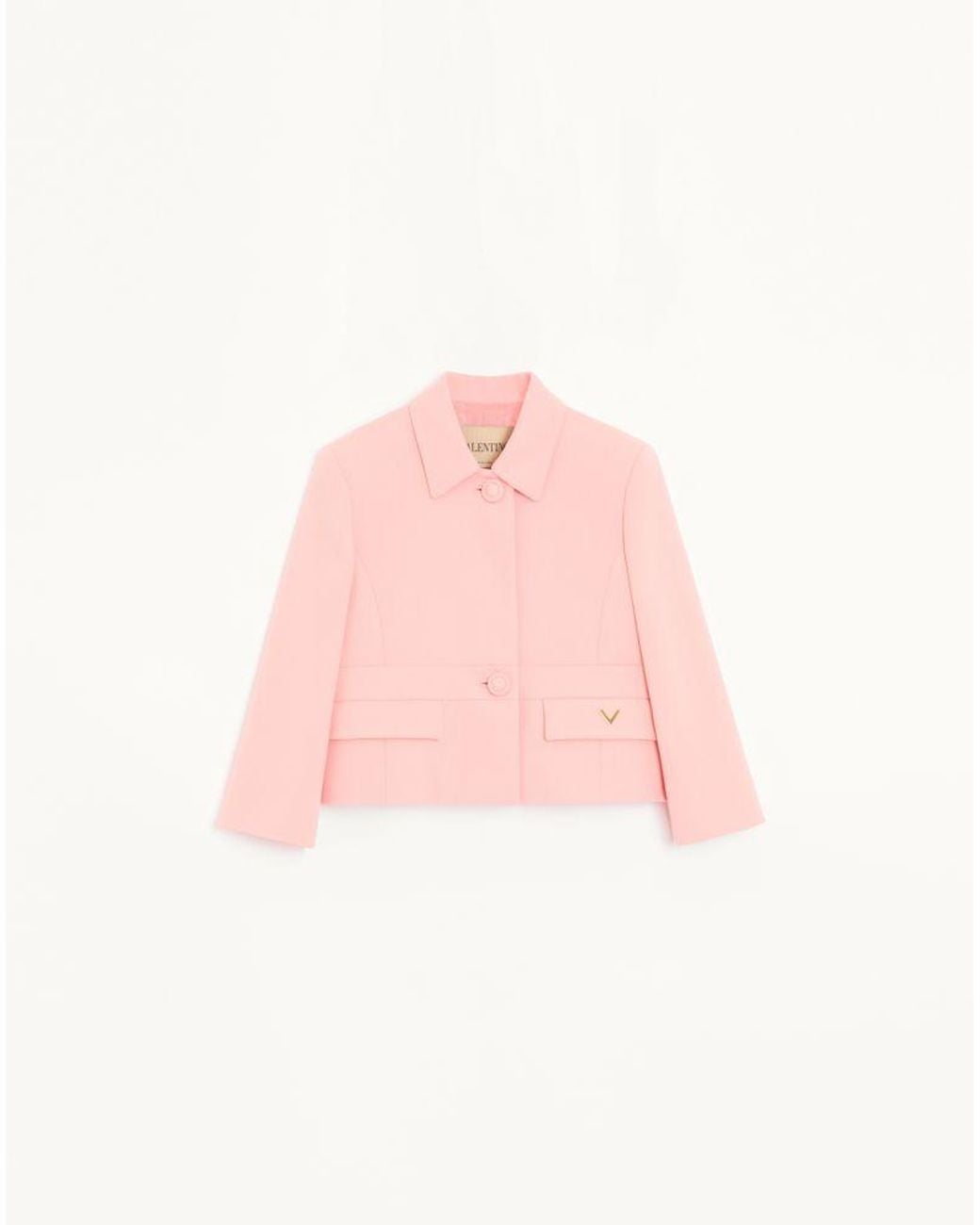 Valentino Pink Wool Crepe Jacket 36