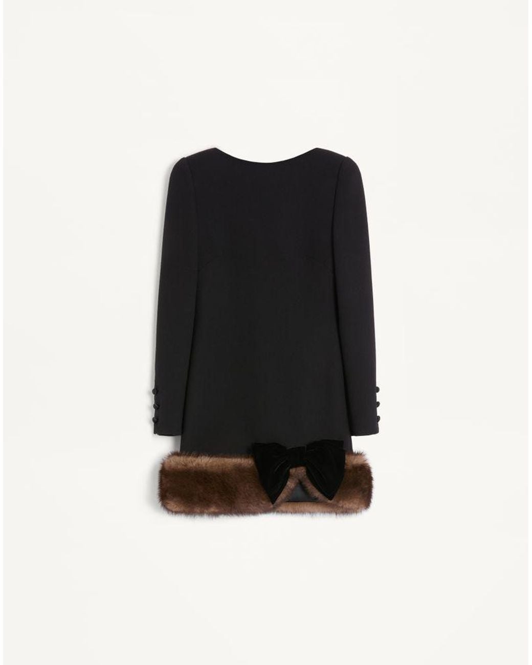 Valentino Black Wool Crepe Short Dress