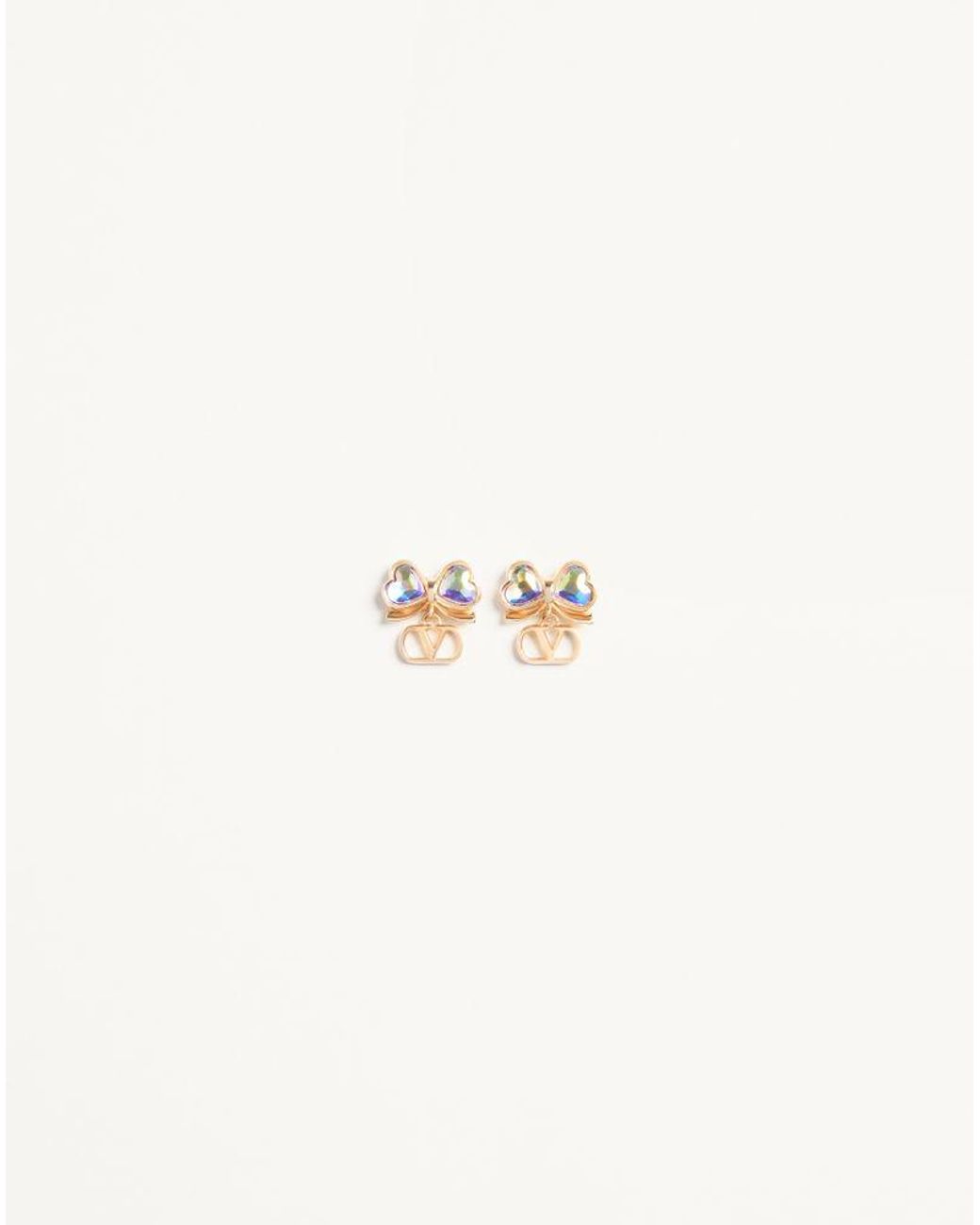 Valentino Garavani Natural Vlogo Floc Earrings