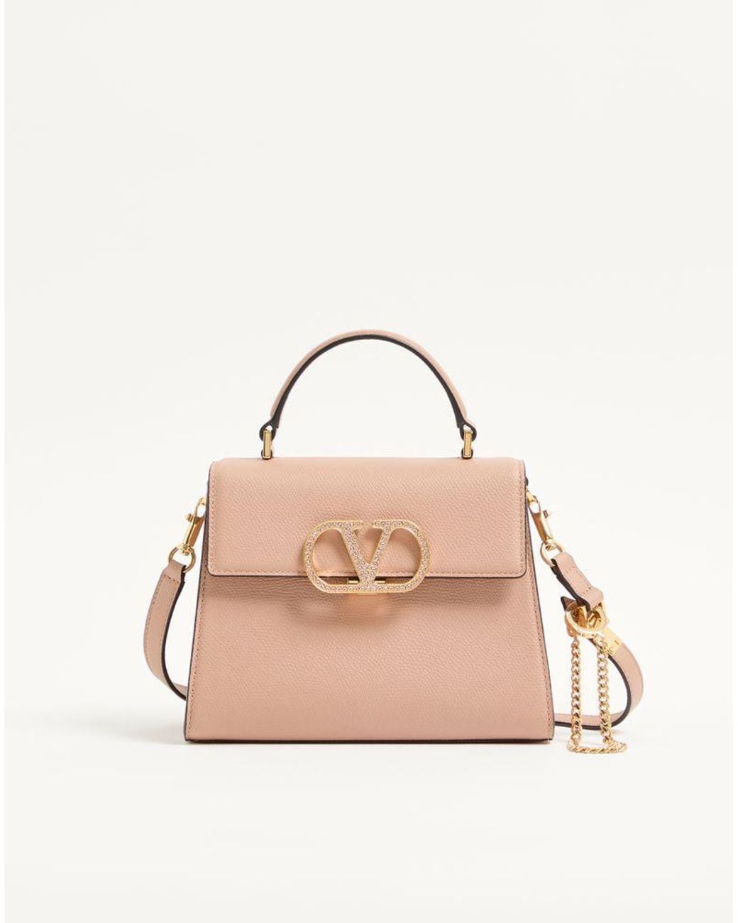 Valentino Garavani Pink Small Vsling Handbag With Jewel Logo