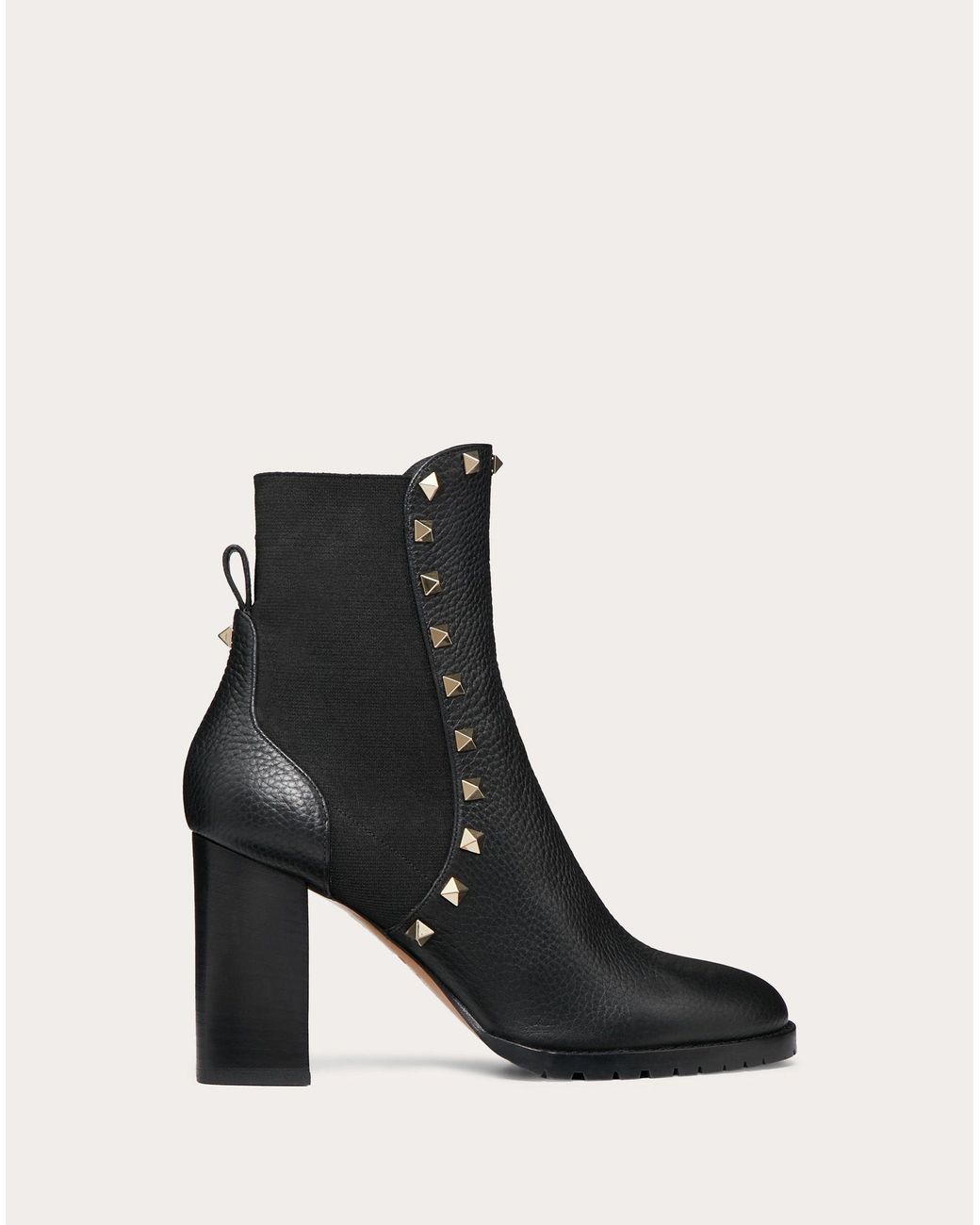 valentino black rockstud ankle boots