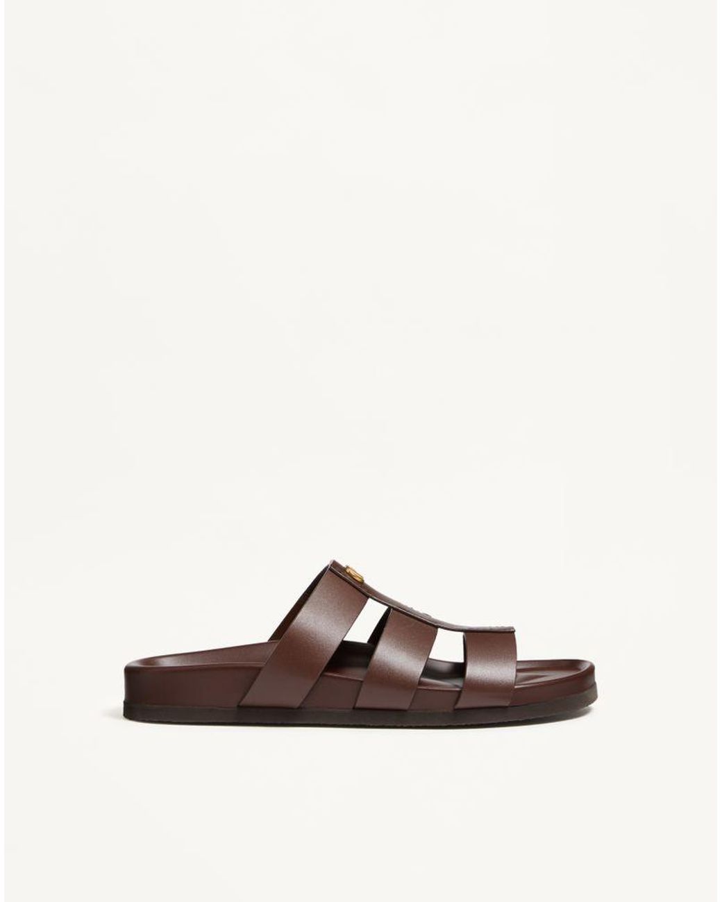 Valentino Garavani Brown Studshield Slide Sandal for men