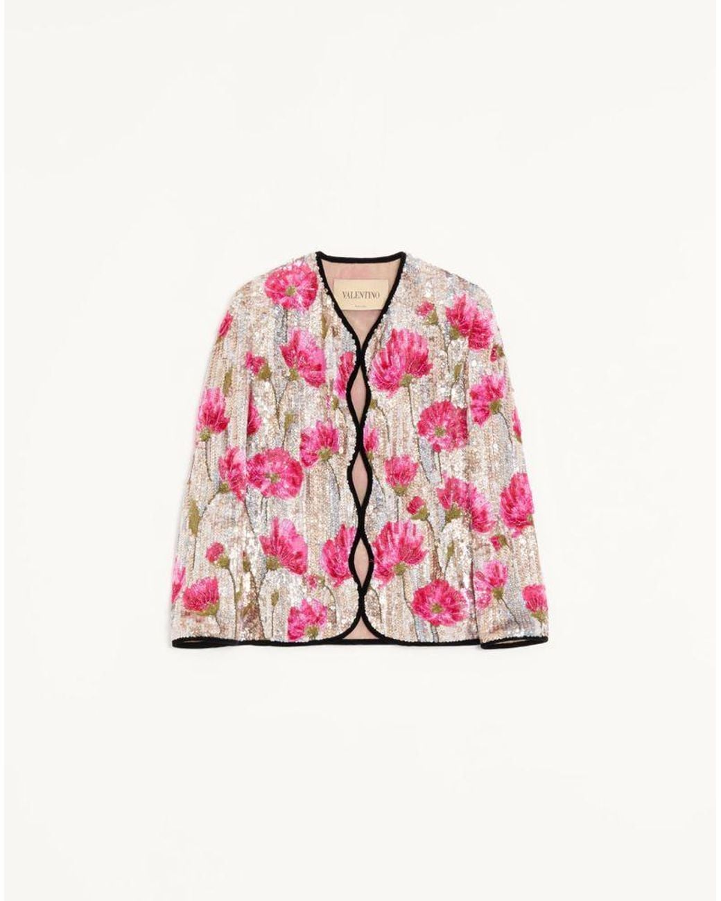 Valentino Pink Embroidered Organza Jacket