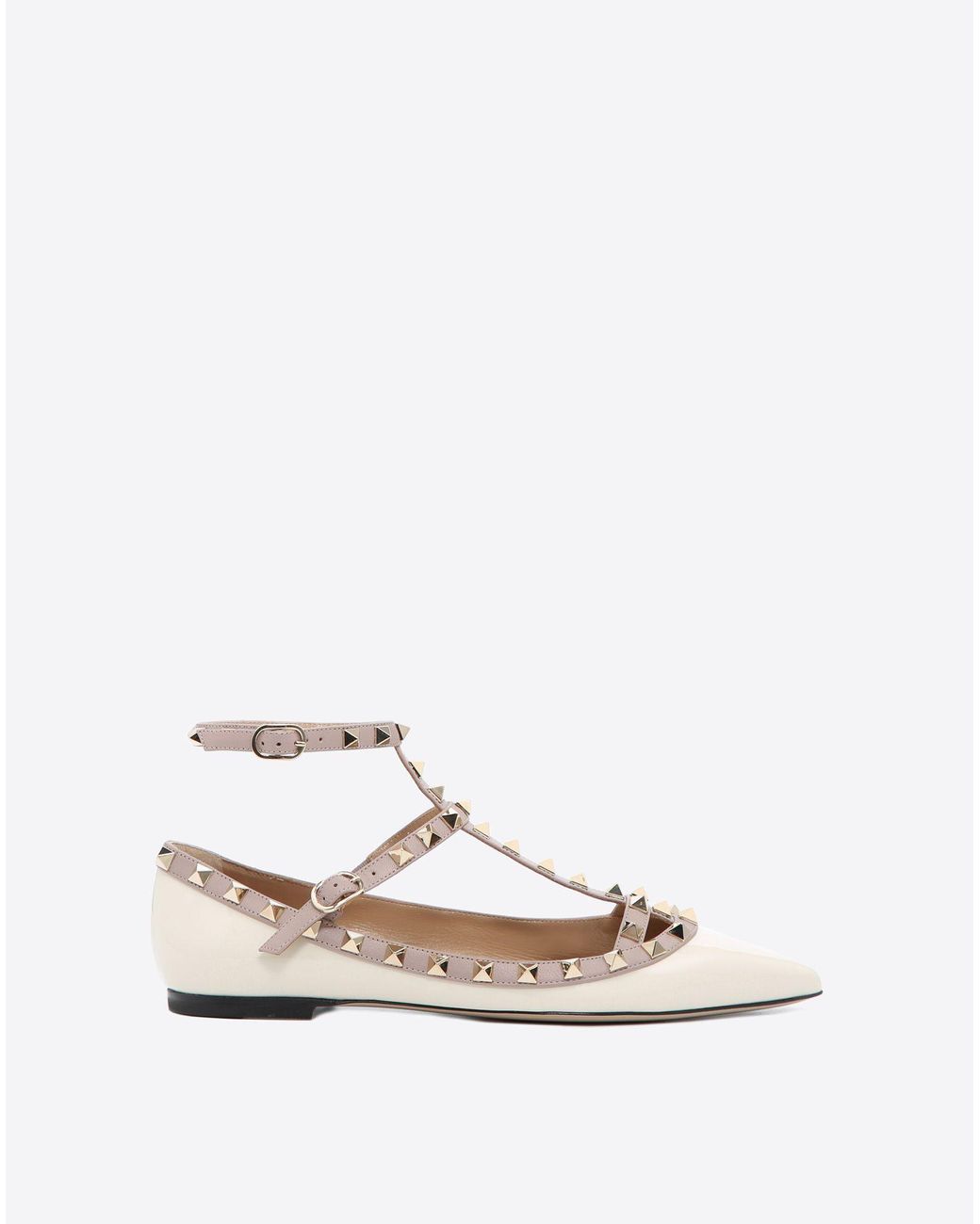 patent rockstud caged ballet flat