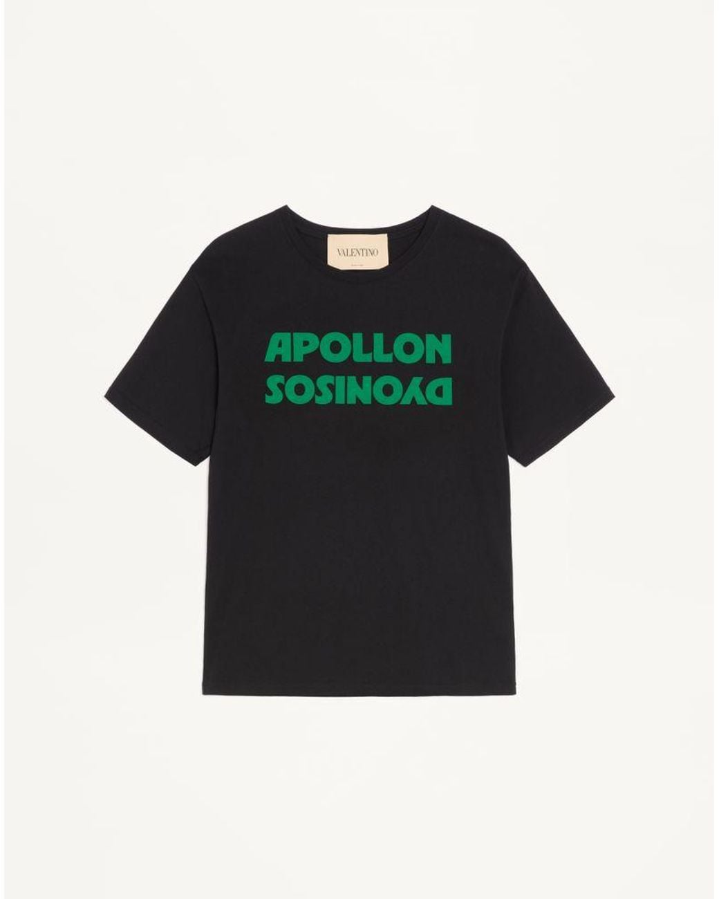 Valentino Black Cotton T-Shirt With Apollon/Dyonisos Print for men