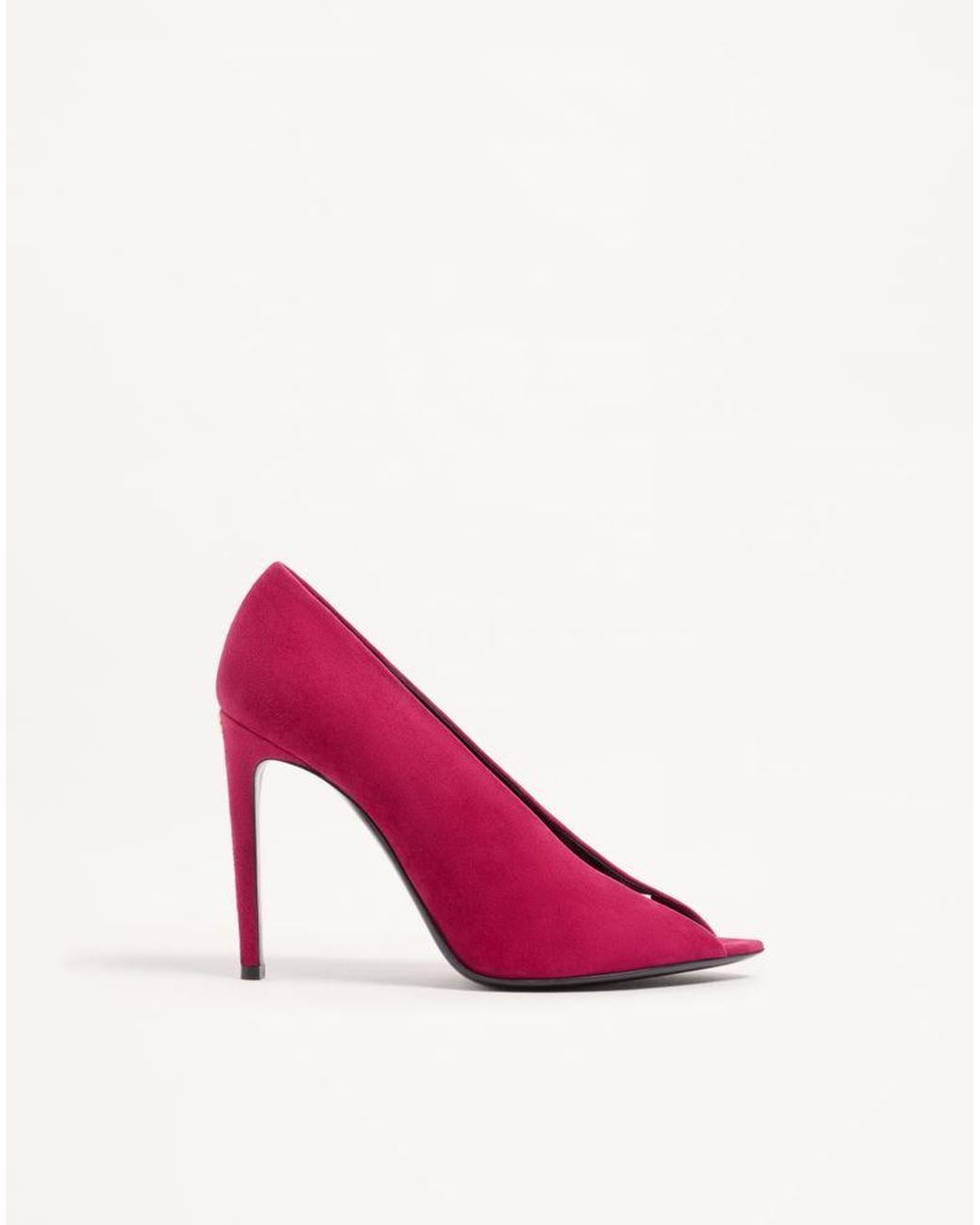 Valentino Garavani Pink Open Toe Révélé Suede Pumps 105Mm