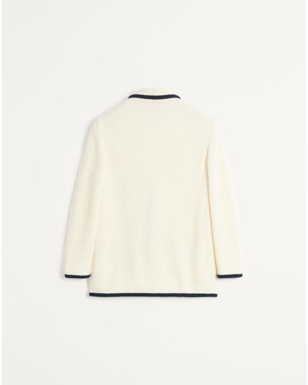 メンズ Valentino トーションパイピング ウール X コットン シングルブレスト ジャケット Natural