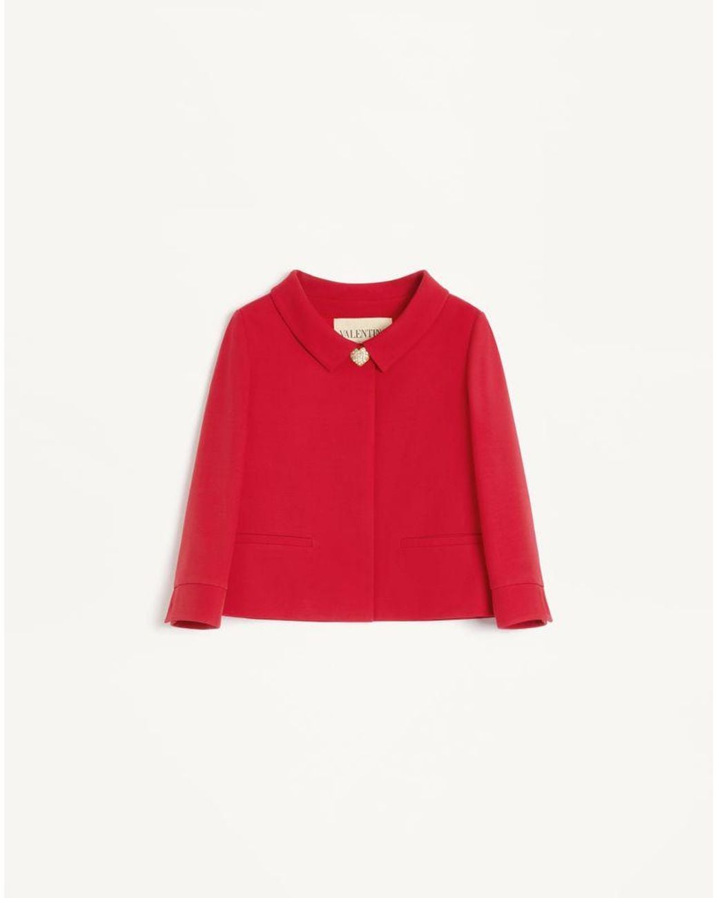 Valentino Red Crepe Couture Jacket 36