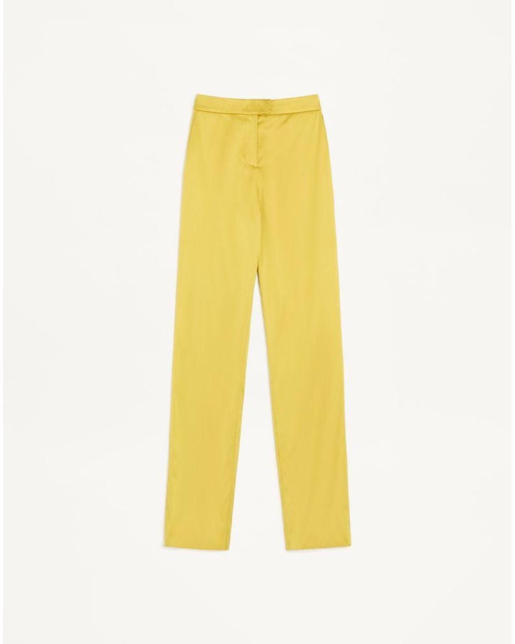 Valentino Yellow Double Duchesse Stretch Trousers