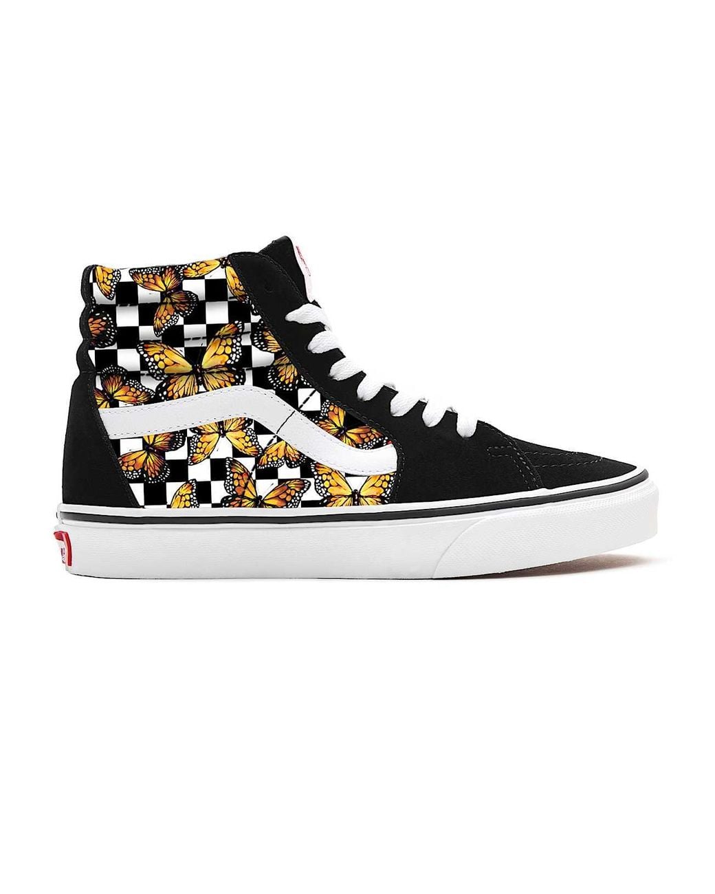 Vans Black Customs Butterfly Checkerboard Sk8-Hi for men