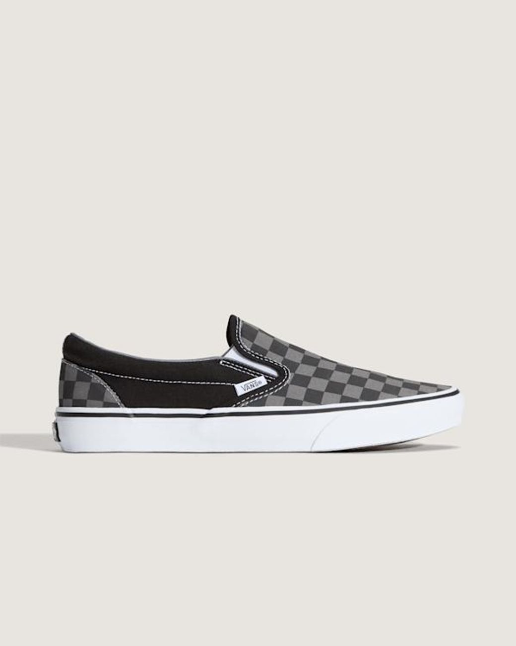 Vans Black Checkerboard Classic Slip-On Shoes /Pewter Checkerboard) for men