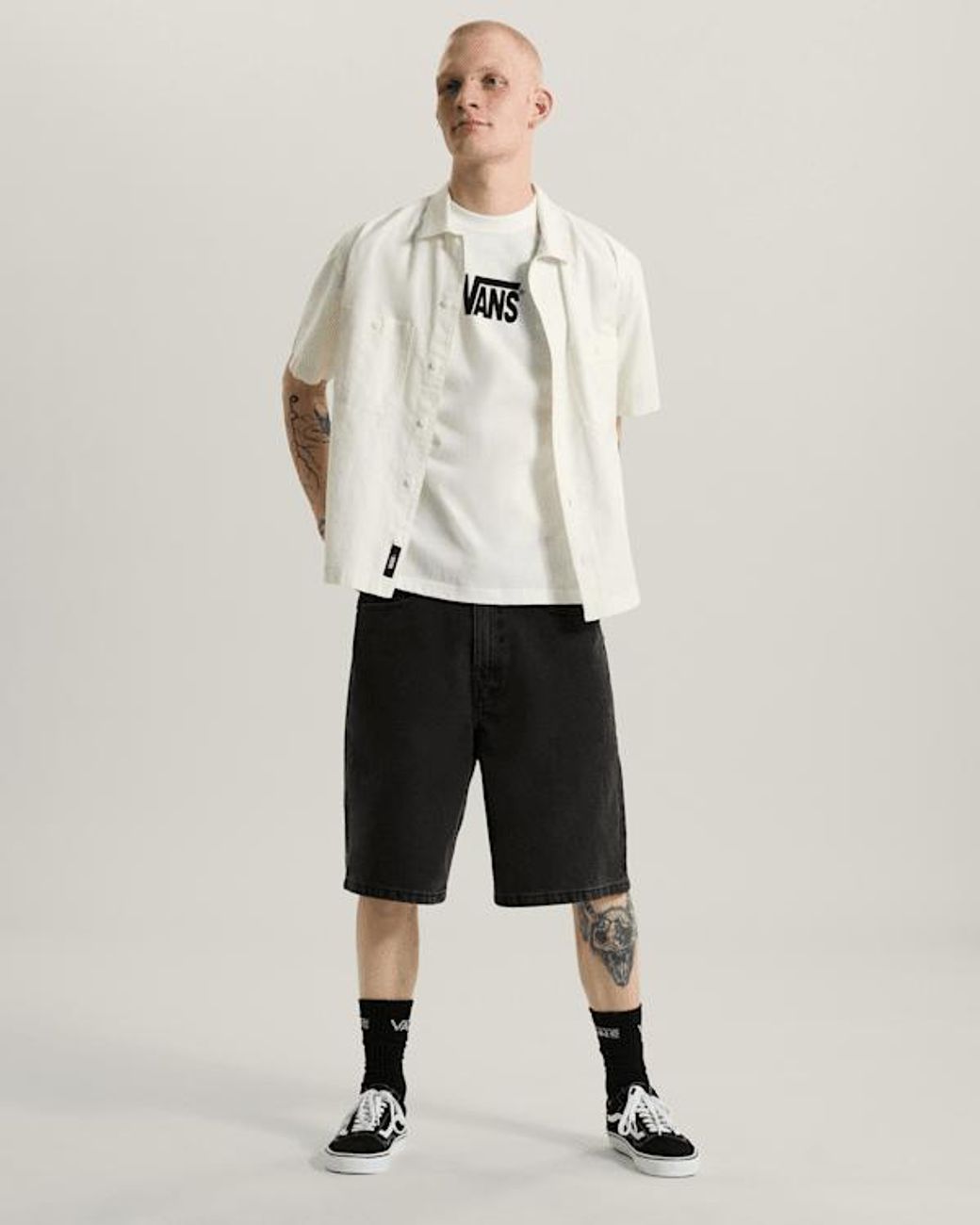 Vans White Stretch Logo T-Shirt for men