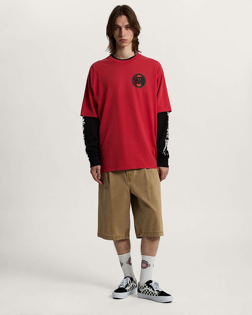 Vans Red Blotched Circle Ss Tee Racing for men