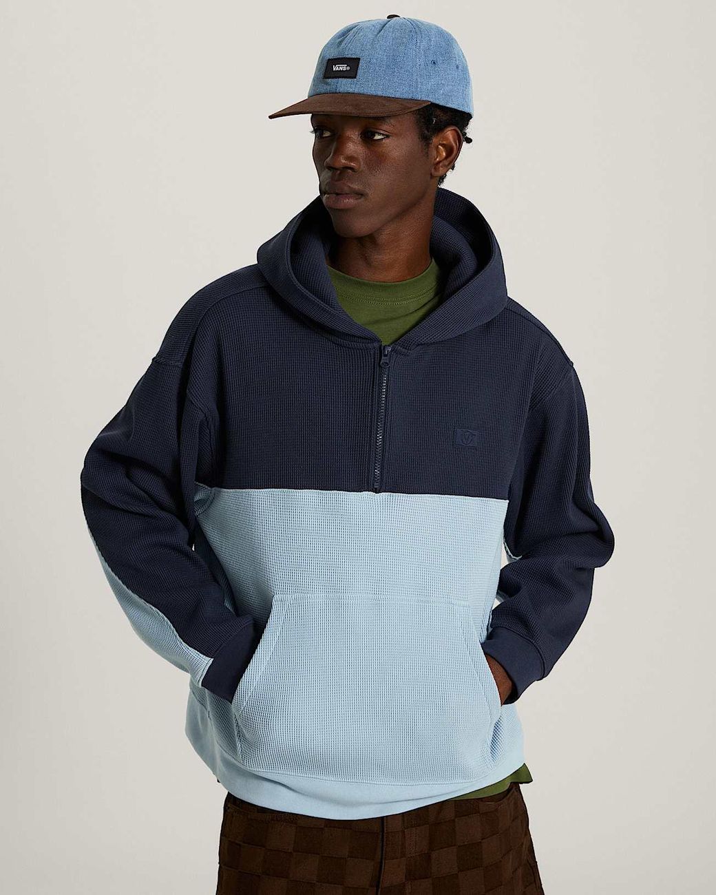 Vans Blue X Rowan Quarter Zip Hoodie for men