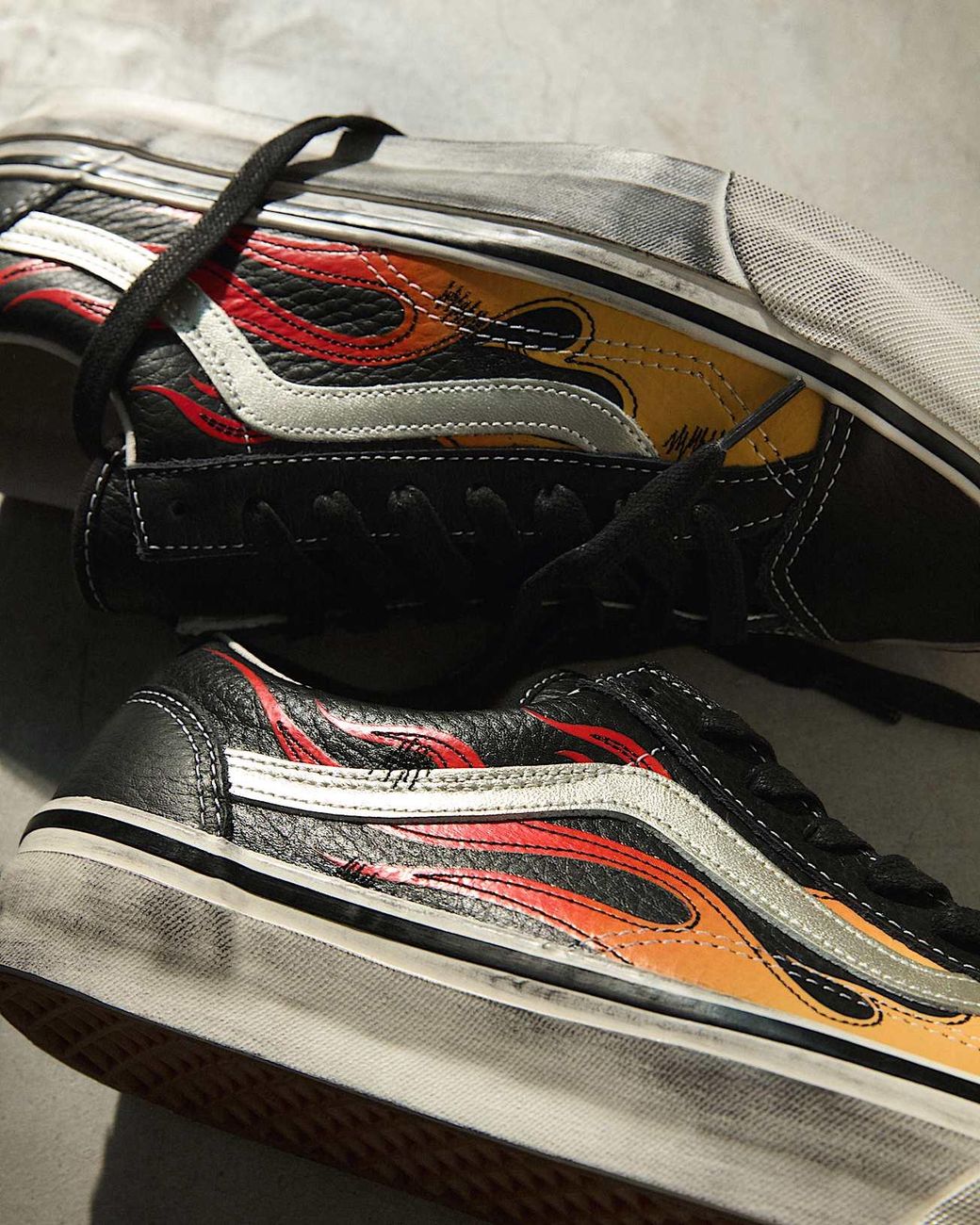 Vans Black Premium Old Skool 36 Flames Shoes for men