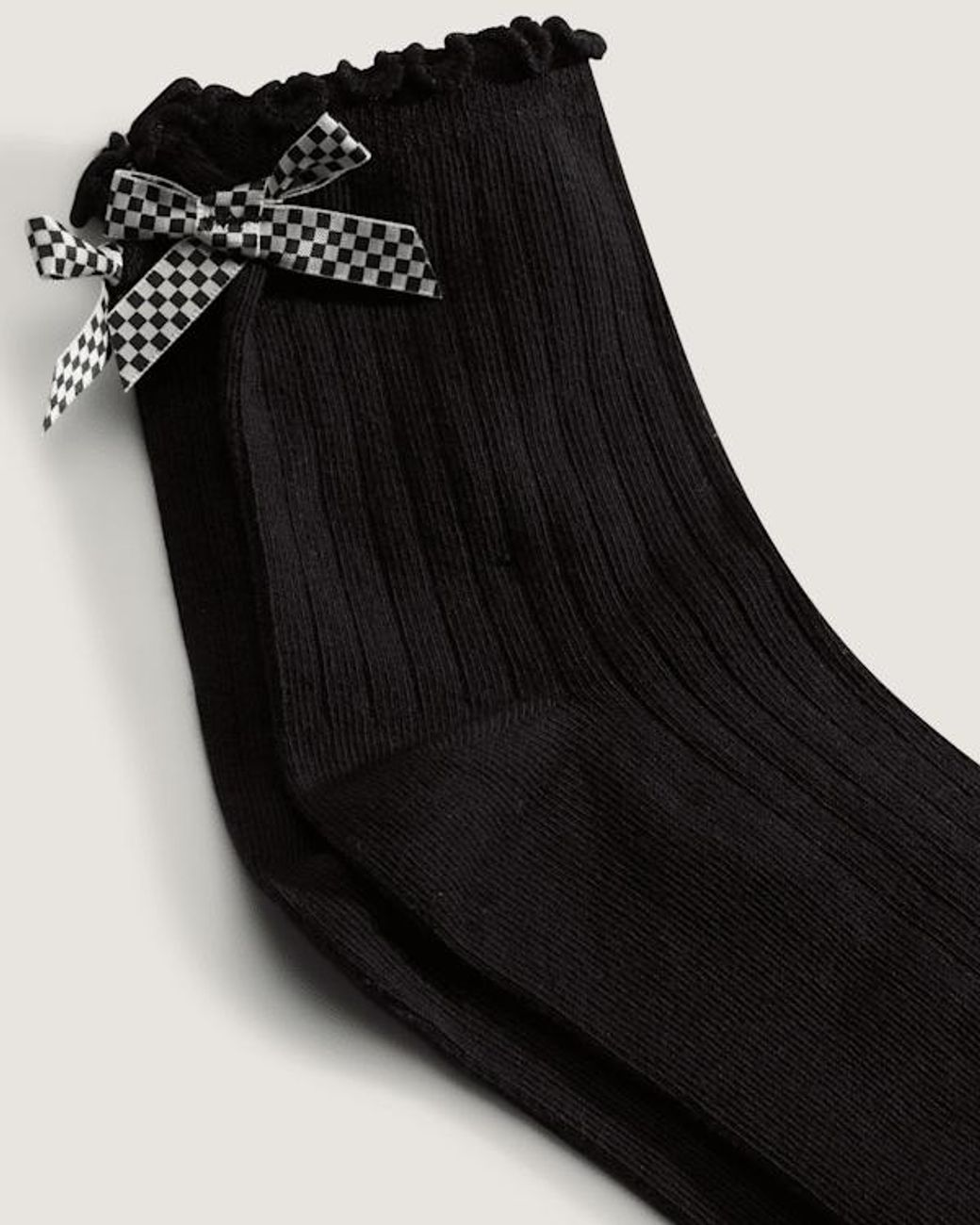 Vans Black Bow Back Crew Socks (1 Pair) Size: L (8.5-12​ for men