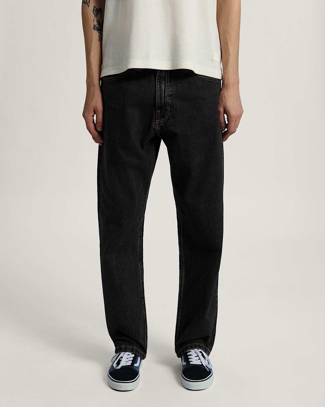 Vans Black Check-5 Straight Denim Pant Washed for men