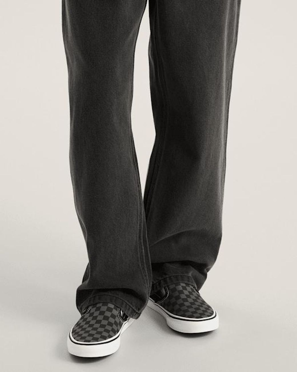 Vans Black Checkerboard Classic Slip-On Shoes /Pewter Checkerboard) for men