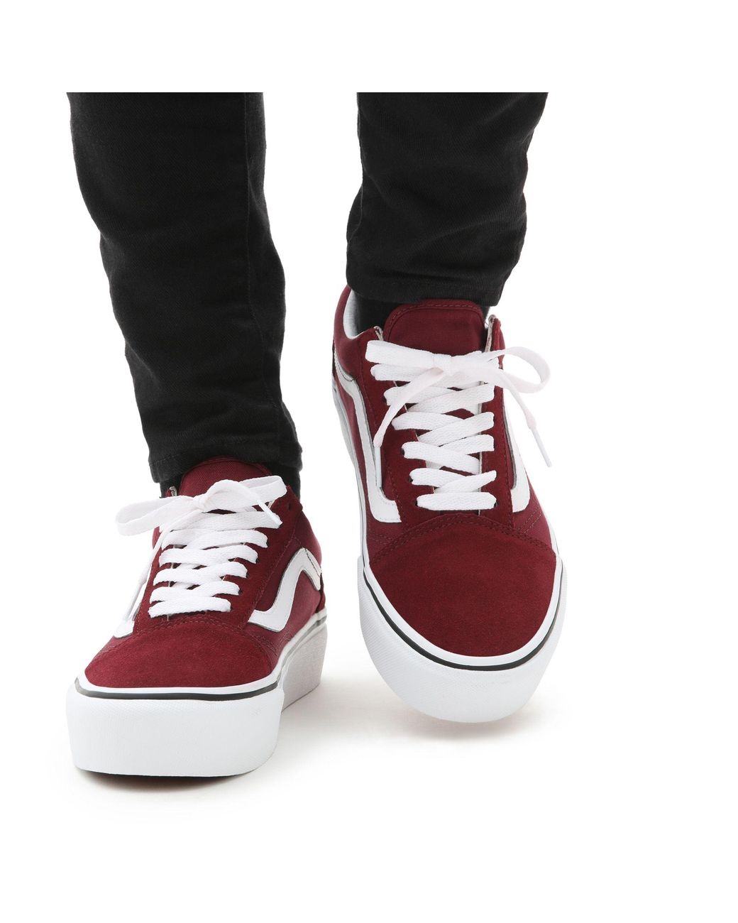 vans old skool red platform