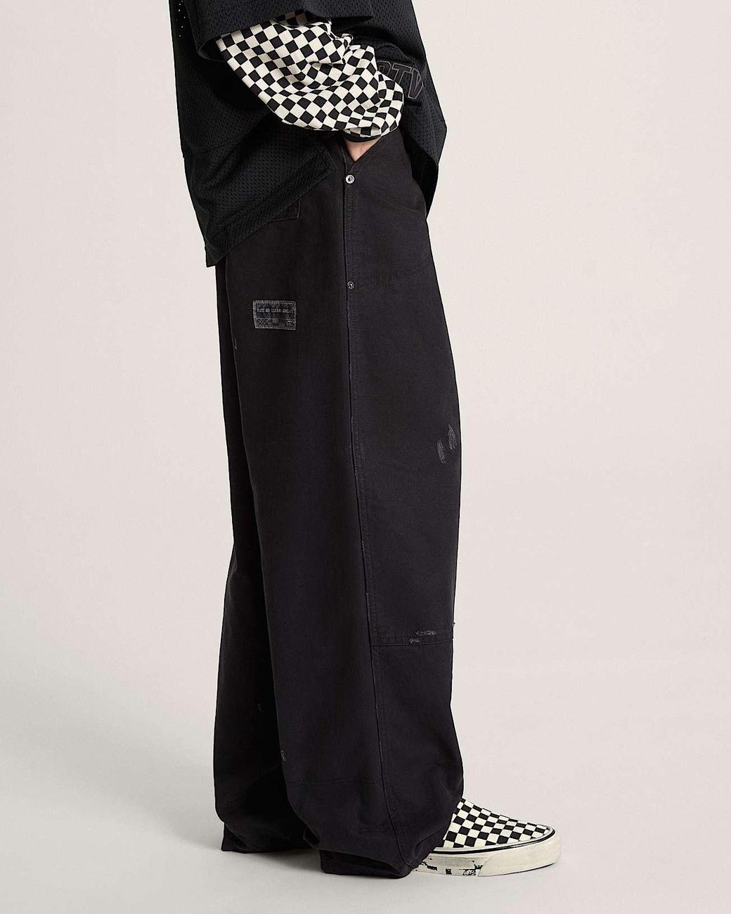 Vans Blue A.O.D. By Slam Jam Distressed Double Knee Trousers for men