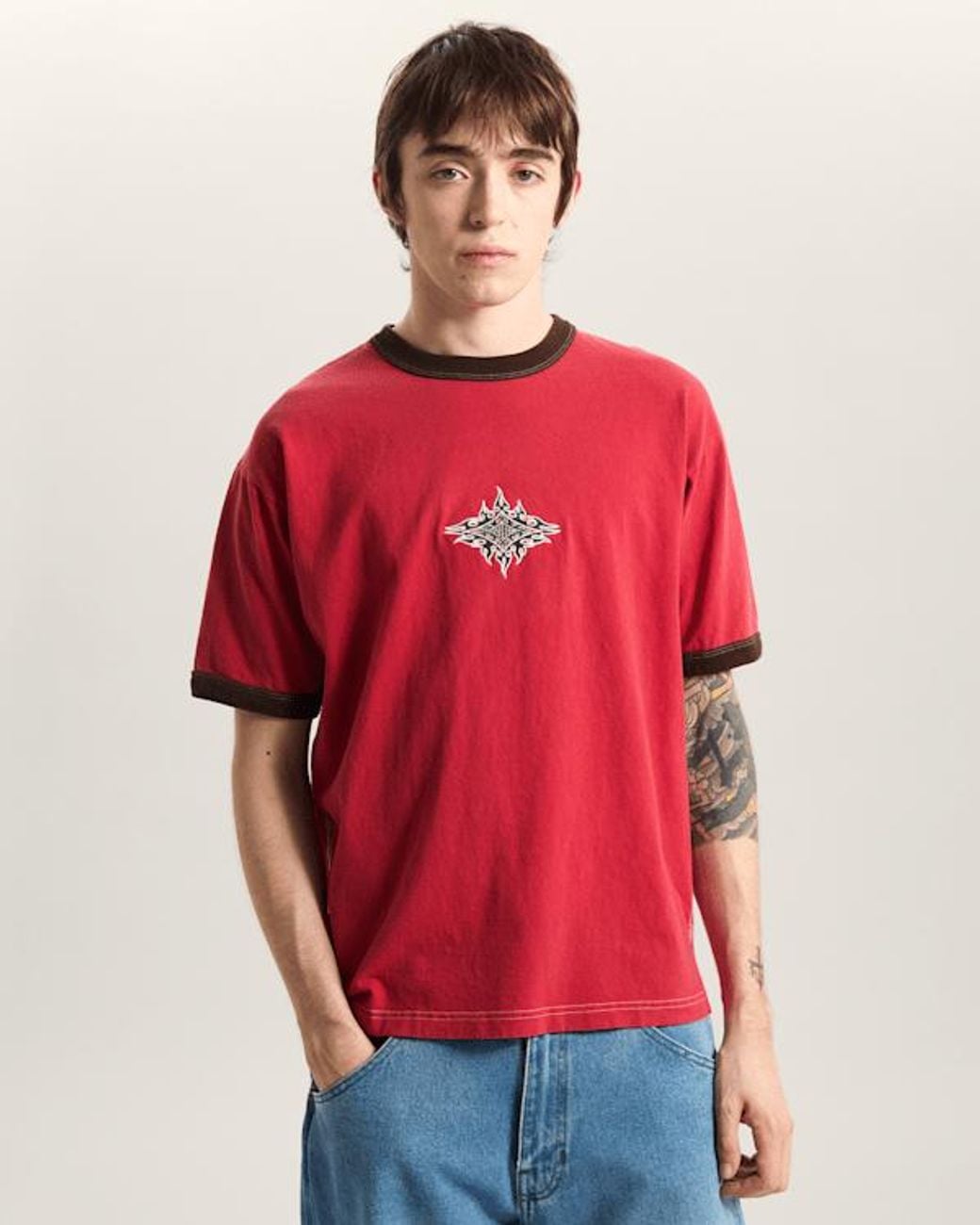 Vans Flame Face Tee, Grootte in het Red voor heren