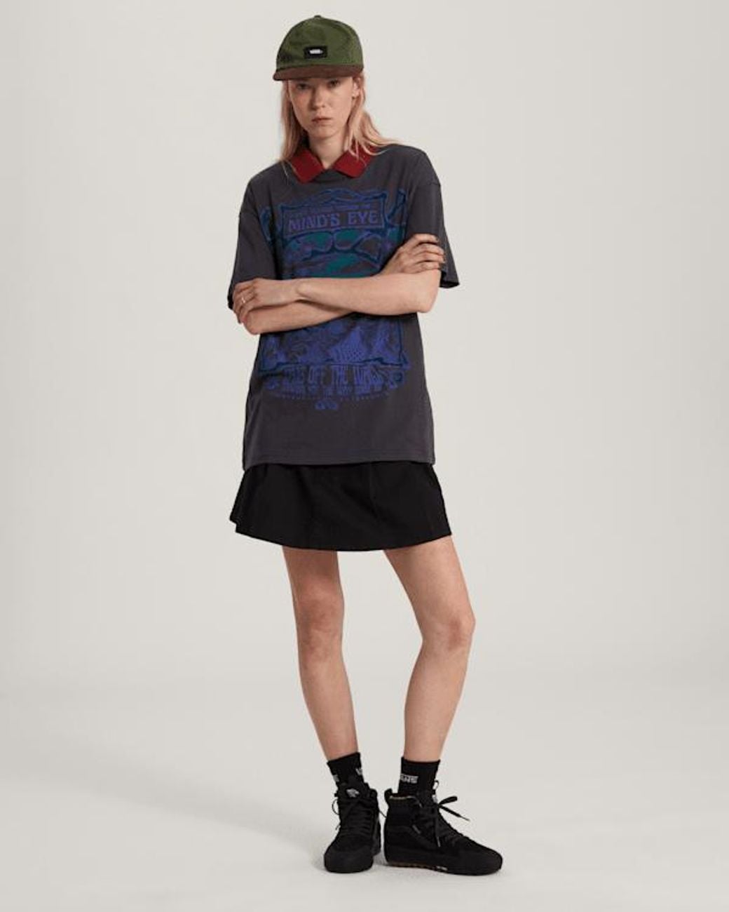 Vans Blue Minds Eye Oversized Ss Tee Charcoal