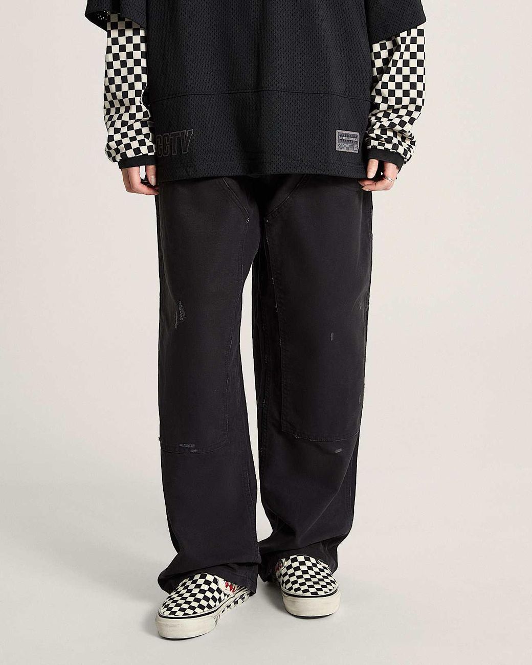 Vans Blue A.O.D. By Slam Jam Distressed Double Knee Trousers for men