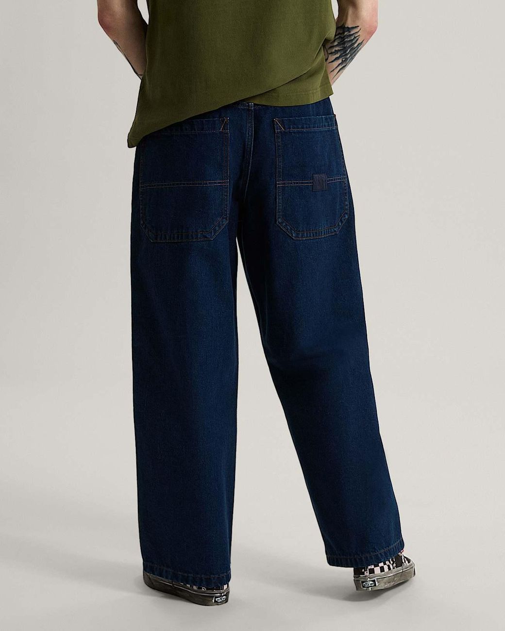 Vans Blue Drill Chore Baggy Carpenter Pant Dark Rinse for men