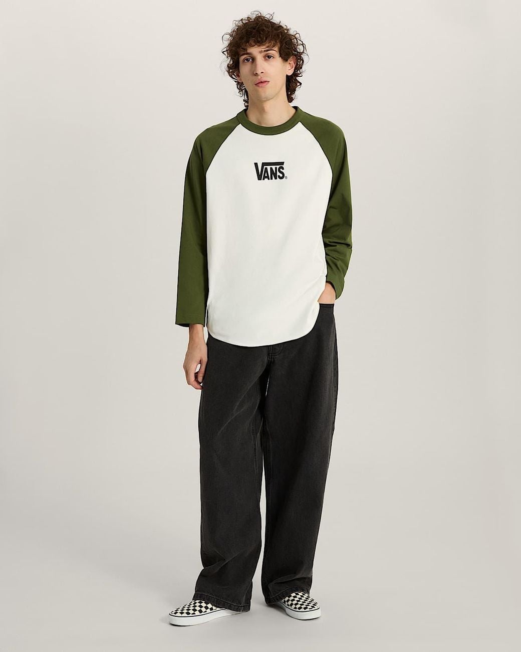 Vans Green Core Raglan Long Sleeve T-Shirt for men