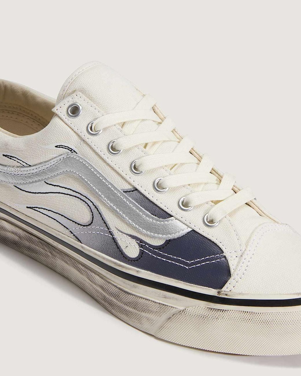 Vans White Premium Old Skool 36 Flames Shoes for men