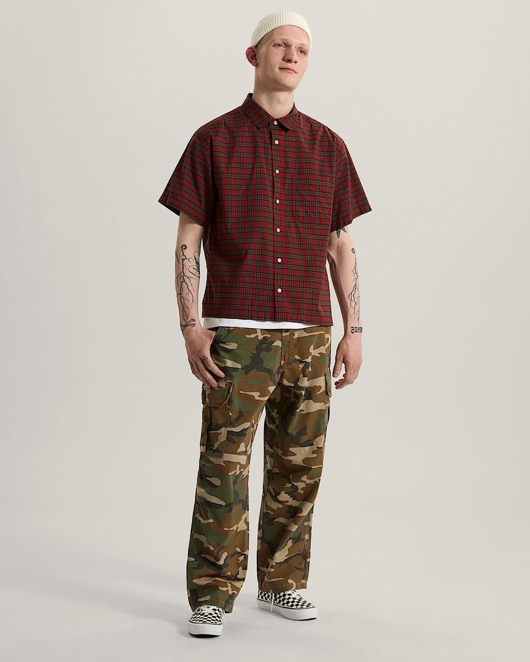 Vans Red Larkspur Timber Plaid Shirt for men